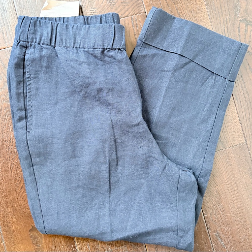 NWT Chico’s Linen High Rise Cropped Pants with Cuffed Hem